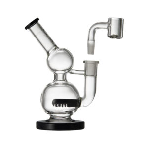 Groove Micro Round Glass Rig Clear and Black